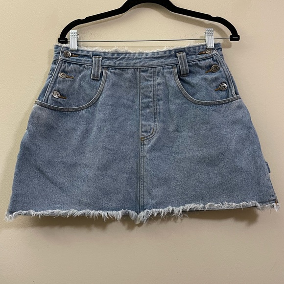 Vintage Unity‎ Denim Mini Skirt - 13/14 - Picture 1 of 11